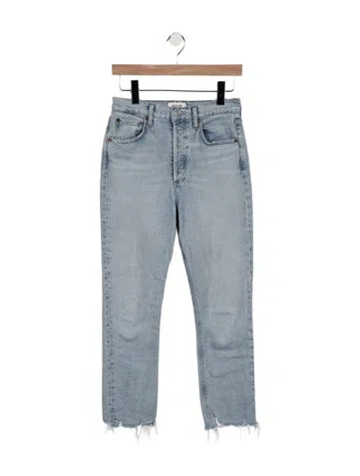 Pre-owned Agolde Mid-rise Straight Leg Jeans In Blue