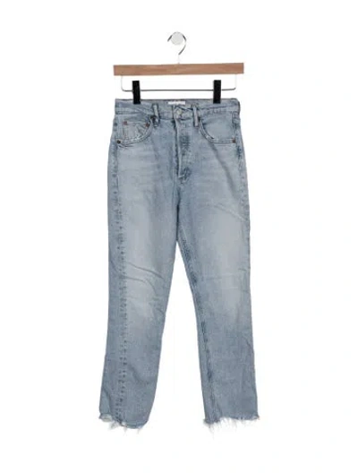 Pre-owned Agolde Mid-rise Straight Leg Jeans In Blue