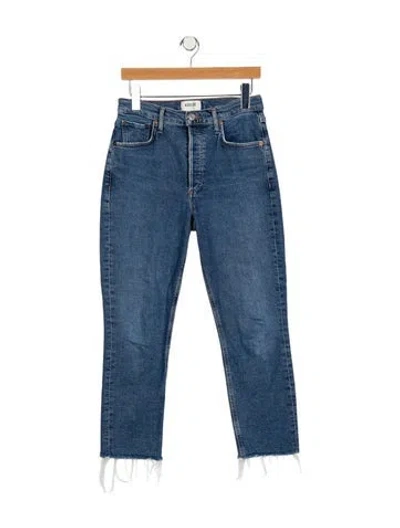 Pre-owned Agolde Mid-rise Straight Leg Jeans In Blue