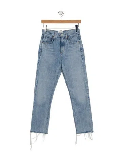Pre-owned Agolde Mid-rise Straight Leg Jeans In Blue