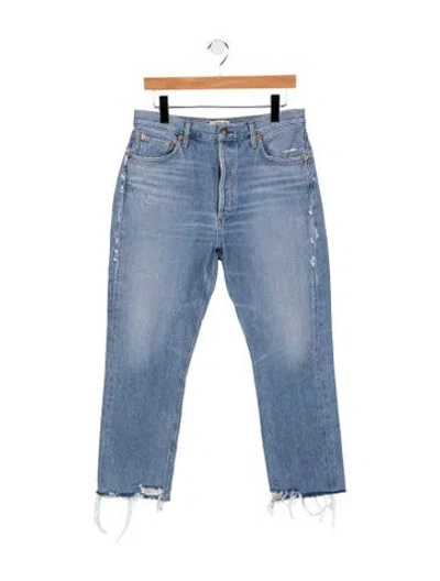 Pre-owned Agolde Mid-rise Straight Leg Jeans In Blue