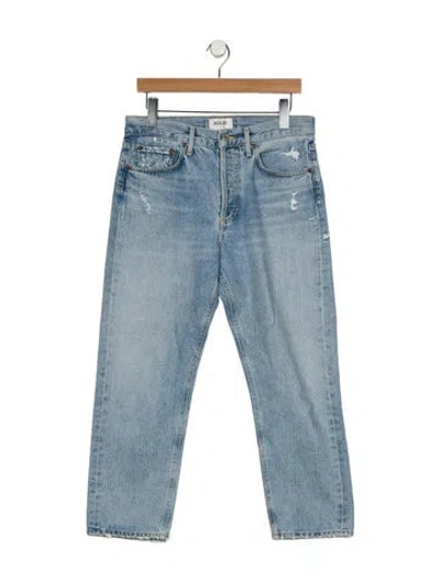Pre-owned Agolde Mid-rise Straight Leg Jeans In Blue