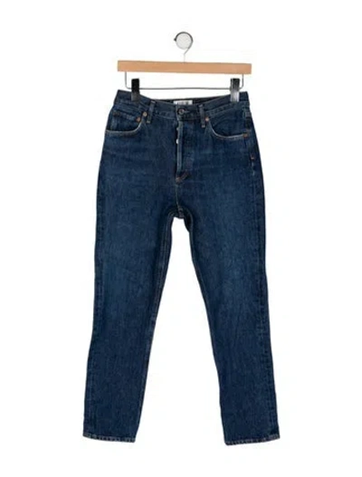 Pre-owned Agolde Mid-rise Straight Leg Jeans In Blue