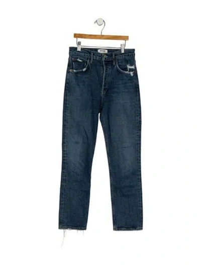 Pre-owned Agolde Mid-rise Straight Leg Jeans In Blue