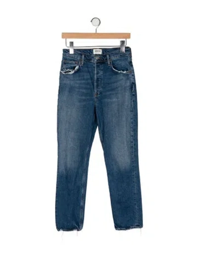 Pre-owned Agolde Mid-rise Straight Leg Jeans In Blue
