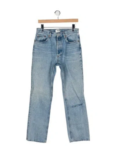 Pre-owned Agolde Mid-rise Straight Leg Jeans In Blue