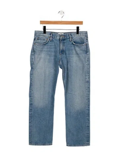 Pre-owned Agolde Mid-rise Straight Leg Jeans In Blue