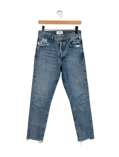 Pre-owned Agolde Mid-rise Straight Leg Jeans In Blue