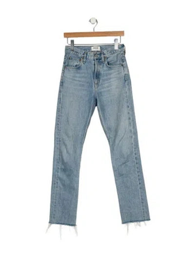 Pre-owned Agolde Mid-rise Straight Leg Jeans In Blue
