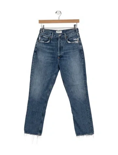 Pre-owned Agolde Mid-rise Straight Leg Jeans In Blue