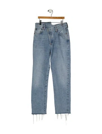 Pre-owned Agolde Mid-rise Straight Leg Jeans In Blue
