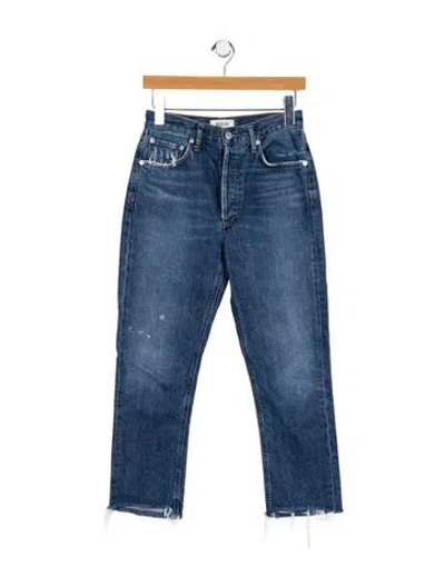 Pre-owned Agolde Mid-rise Straight Leg Jeans In Blue