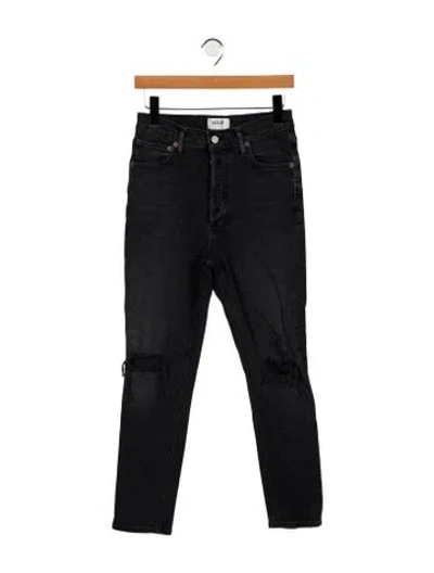 Pre-owned Agolde Mid-rise Straight Leg Jeans In Blue