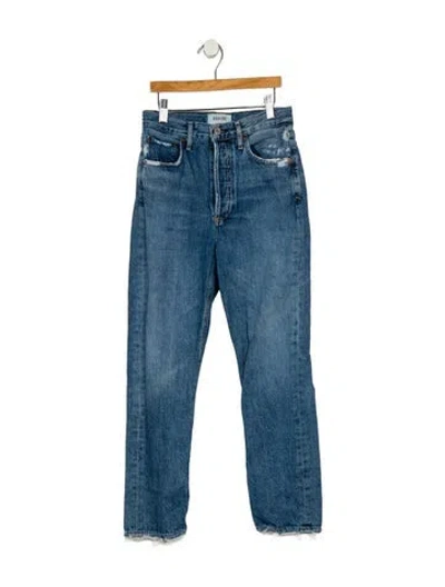 Pre-owned Agolde Mid-rise Straight Leg Jeans In Blue