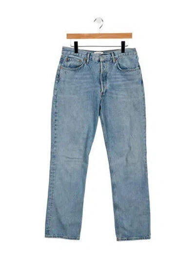Pre-owned Agolde Mid-rise Straight Leg Jeans In Blue