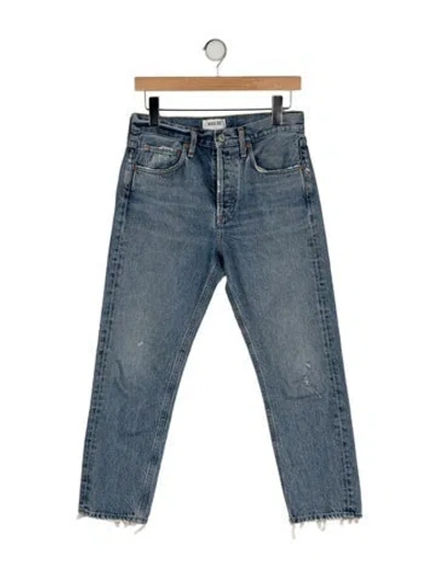 Pre-owned Agolde Mid-rise Straight Leg Jeans In Blue