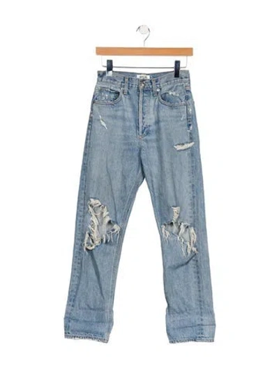 Pre-owned Agolde Mid-rise Straight Leg Jeans In Blue