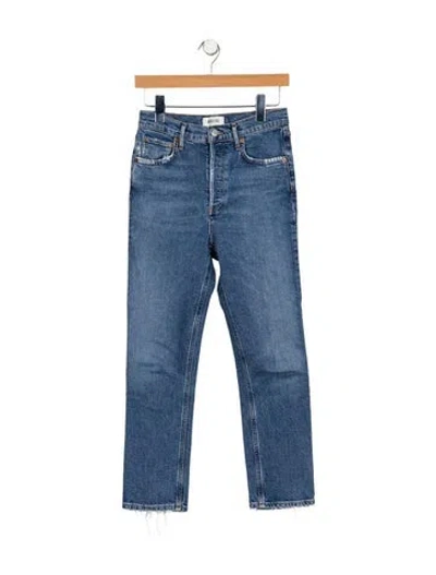 Pre-owned Agolde Mid-rise Straight Leg Jeans In Blue