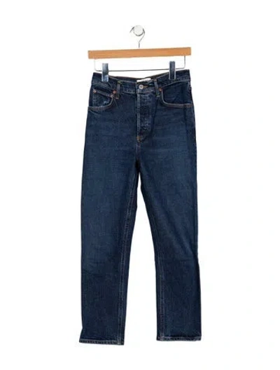 Pre-owned Agolde Mid-rise Straight Leg Jeans In Blue