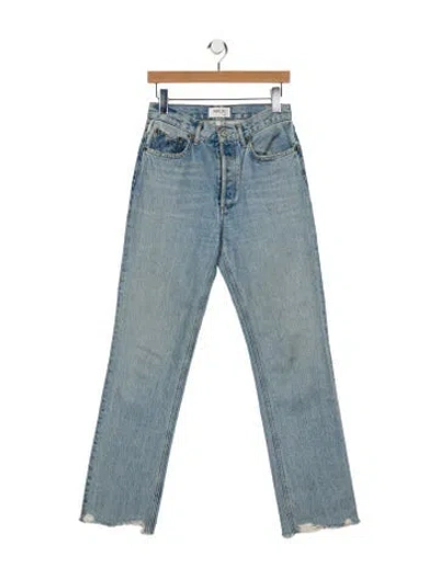 Pre-owned Agolde Mid-rise Straight Leg Jeans In Blue