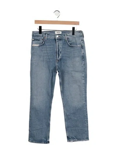 Pre-owned Agolde Mid-rise Straight Leg Jeans In Blue