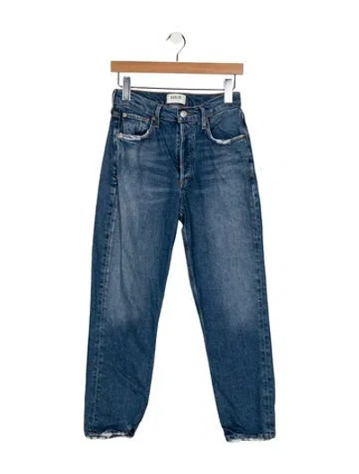 Pre-owned Agolde Mid-rise Straight Leg Jeans In Blue
