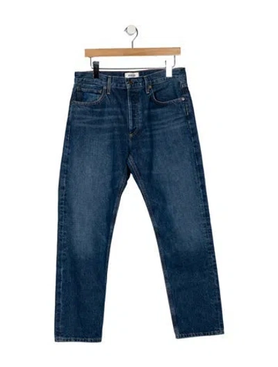 Pre-owned Agolde Mid-rise Straight Leg Jeans In Blue