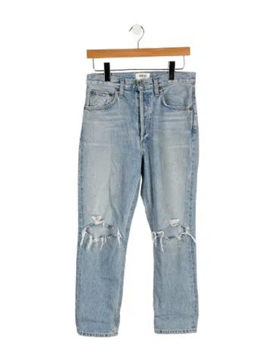 Pre-owned Agolde Mid-rise Straight Leg Jeans In Blue