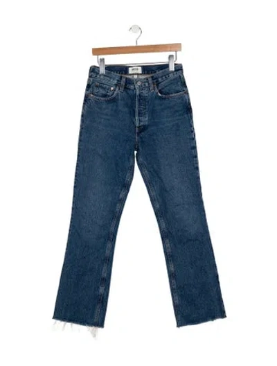 Pre-owned Agolde Mid-rise Straight Leg Jeans In Blue