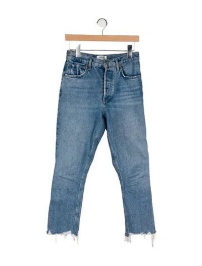 Pre-owned Agolde Mid-rise Straight Leg Jeans In Blue