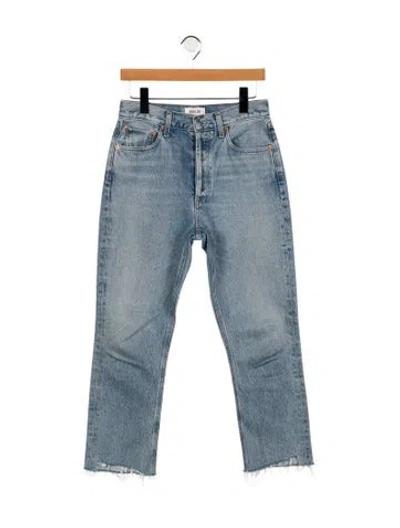 Pre-owned Agolde Mid-rise Straight Leg Jeans In Blue