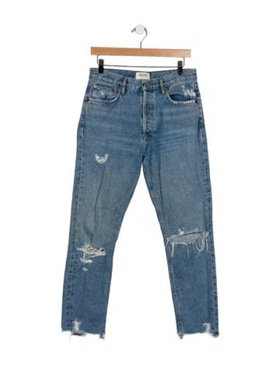 Pre-owned Agolde Mid-rise Straight Leg Jeans In Blue