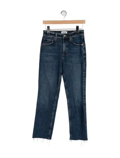 Pre-owned Agolde Mid-rise Straight Leg Jeans In Blue