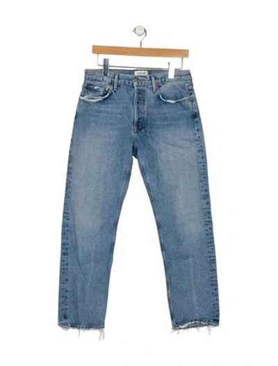 Pre-owned Agolde Mid-rise Straight Leg Jeans In Blue
