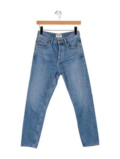 Pre-owned Agolde Mid-rise Straight Leg Jeans In Blue