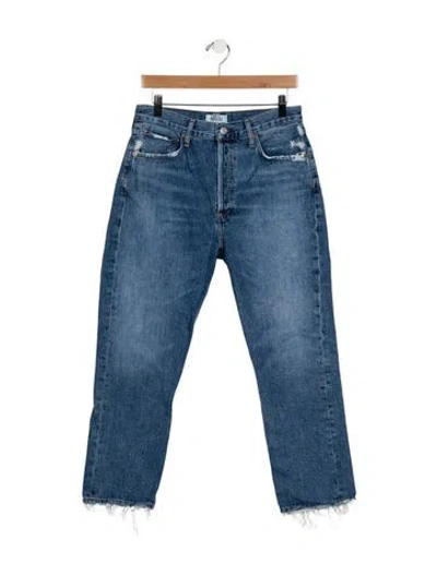 Pre-owned Agolde Mid-rise Straight Leg Jeans In Blue