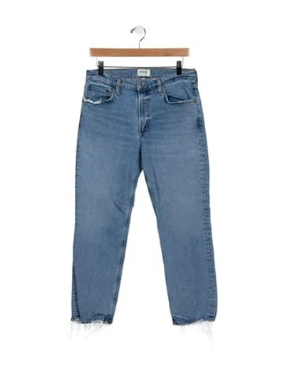 Pre-owned Agolde Mid-rise Straight Leg Jeans In Blue