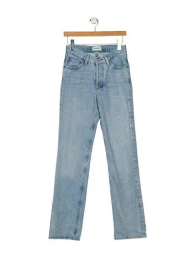 Pre-owned Agolde Mid-rise Straight Leg Jeans In Blue