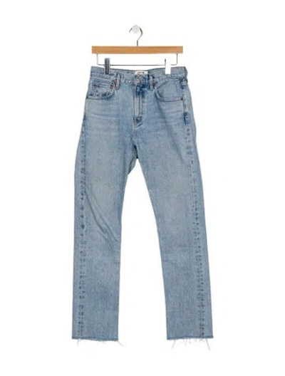 Pre-owned Agolde Mid-rise Straight Leg Jeans In Blue