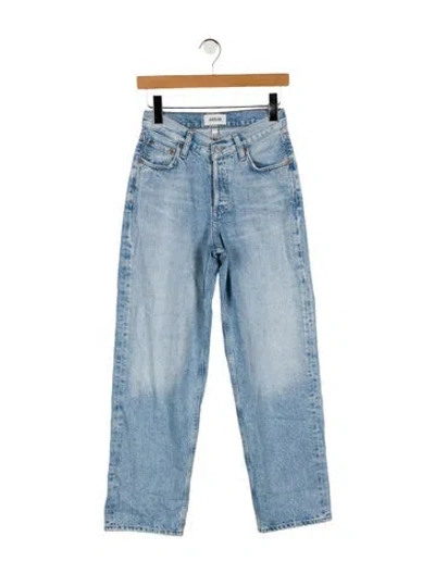 Pre-owned Agolde Mid-rise Straight Leg Jeans In Blue