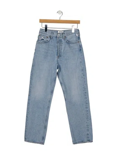 Pre-owned Agolde Mid-rise Straight Leg Jeans In Blue