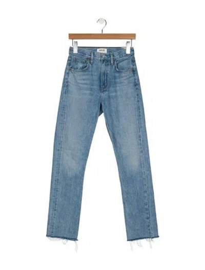 Pre-owned Agolde Mid-rise Straight Leg Jeans In Blue