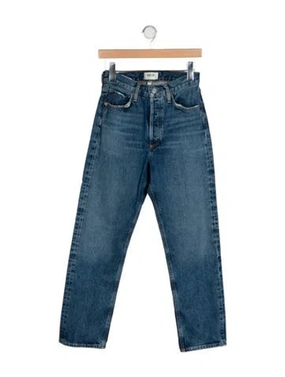 Pre-owned Agolde Mid-rise Straight Leg Jeans In Blue
