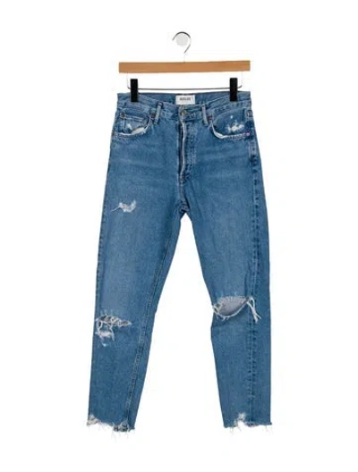Pre-owned Agolde Mid-rise Straight Leg Jeans In Blue