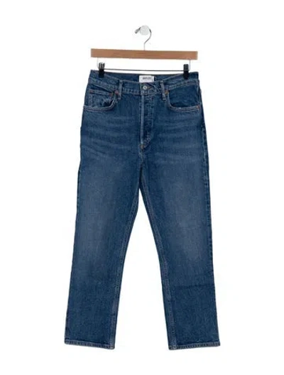 Pre-owned Agolde Mid-rise Straight Leg Jeans In Blue