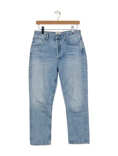 Pre-owned Agolde Mid-rise Straight Leg Jeans In Blue