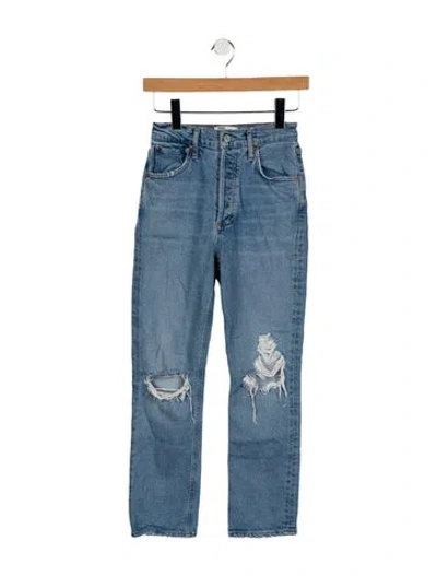Pre-owned Agolde Mid-rise Straight Leg Jeans In Blue