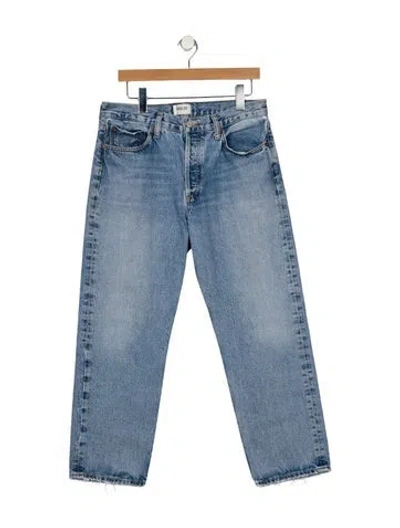 Pre-owned Agolde Mid-rise Straight Leg Jeans In Blue