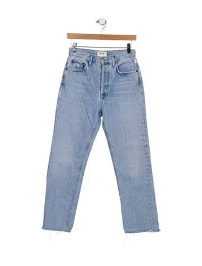 Pre-owned Agolde Mid-rise Straight Leg Jeans In Blue