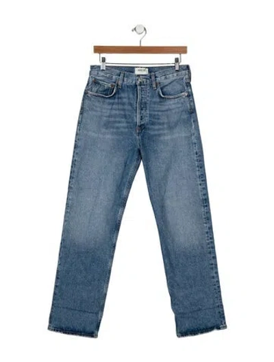 Pre-owned Agolde Mid-rise Straight Leg Jeans In Blue